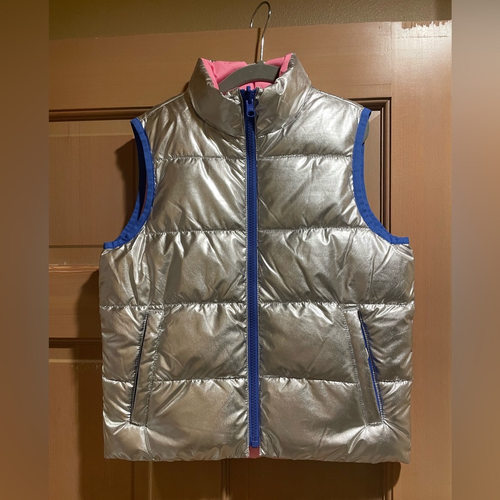 Spotted Zebra Girls Silver Puffy Vest Small (6-7)